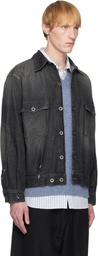 Maison Margiela Black Distressed Denim Jacket