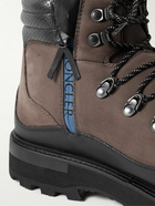 Moncler - Peka Trek Leather-Trimmed Nubuck Hiking Boots - Brown