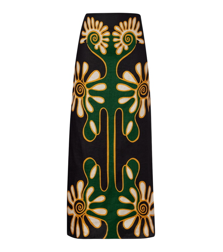 Photo: Cala de la Cruz Celina printed linen midi skirt