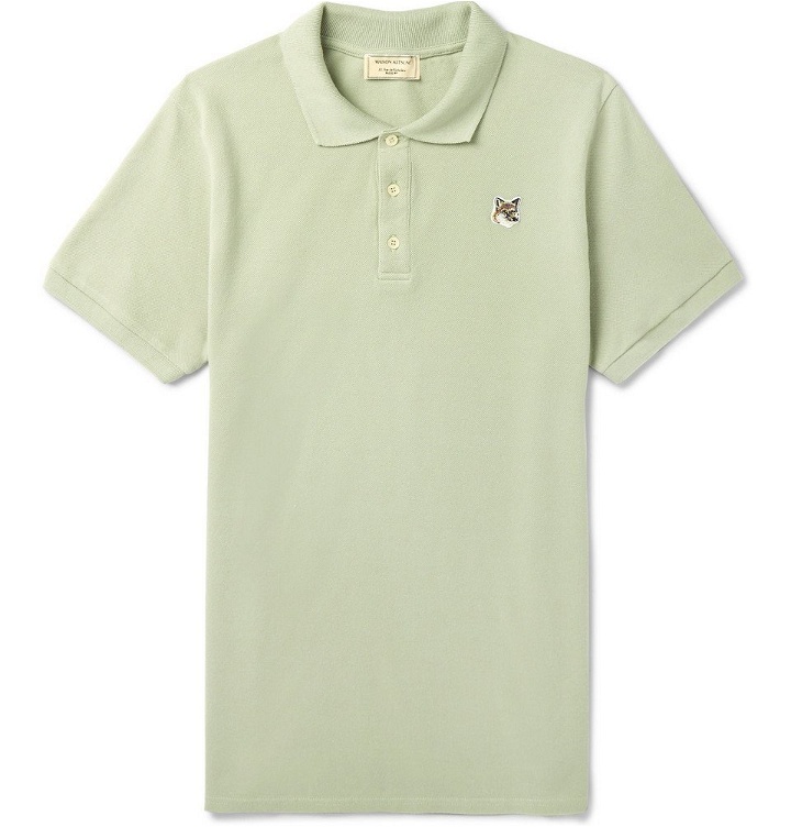 Photo: Maison Kitsuné - Cotton-Piqué Polo Shirt - Green