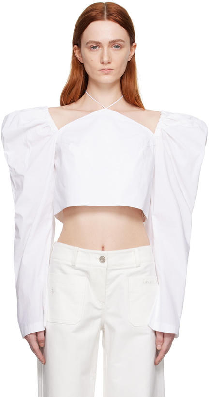Photo: MINJUKIM White Butterfly Blouse