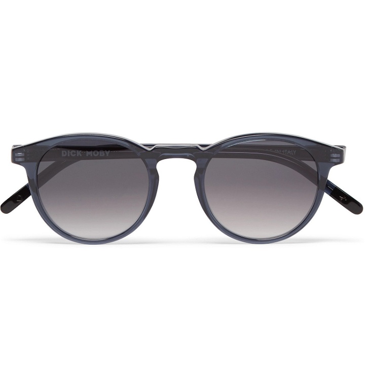 Photo: Dick Moby - Seattle Round-Frame Acetate Sunglasses - Blue