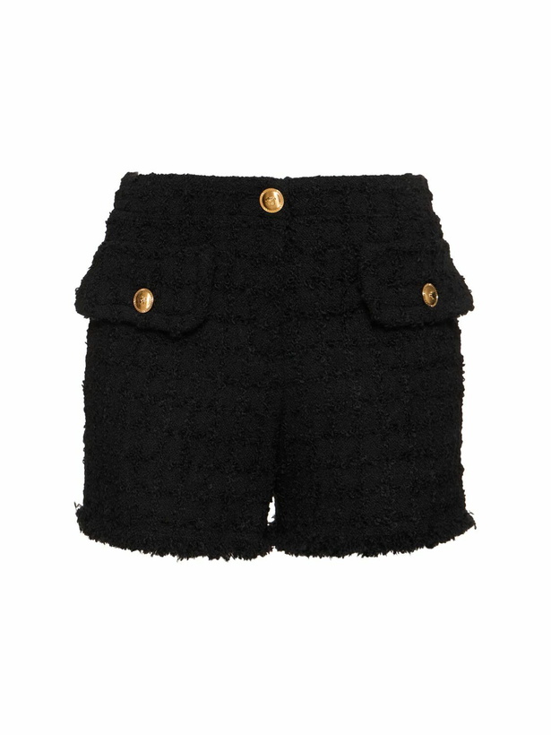 Photo: VERSACE Textured Tweed Shorts