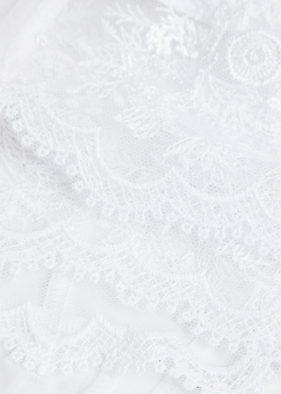 Simone PÉRÈLE Intrigue Tanga Embroidered Tulle Briefs White