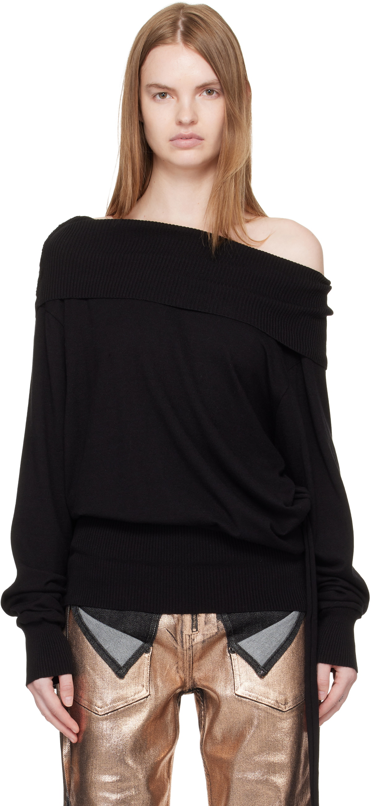 Ottolinger Black Upside Down Knit Sweater