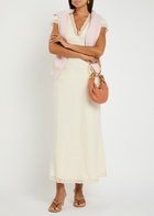 Rixo Clarice Lace-embellished Linen-blend Maxi Dress Cream