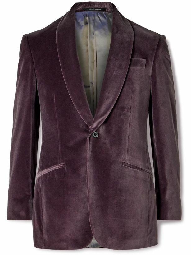 Photo: Richard James - Cotton-Velvet Tuxedo Jacket - Purple
