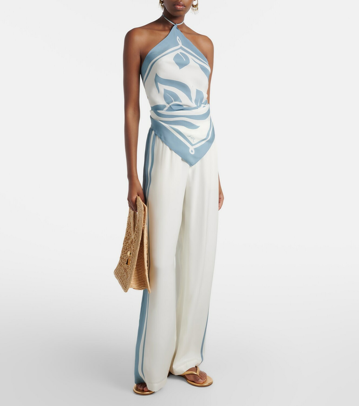 SIR Lilou halterneck silk top