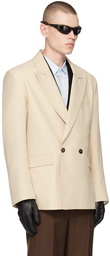 Ernest W. Baker Beige Double-Breasted Blazer