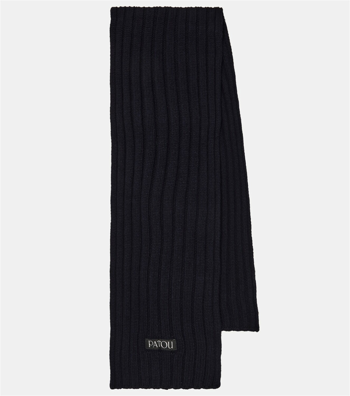 Patou Ribbed-knit wool and cashmere scarf Patou