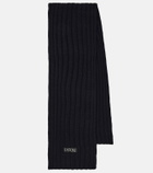 Patou Ribbed-knit wool and cashmere scarf