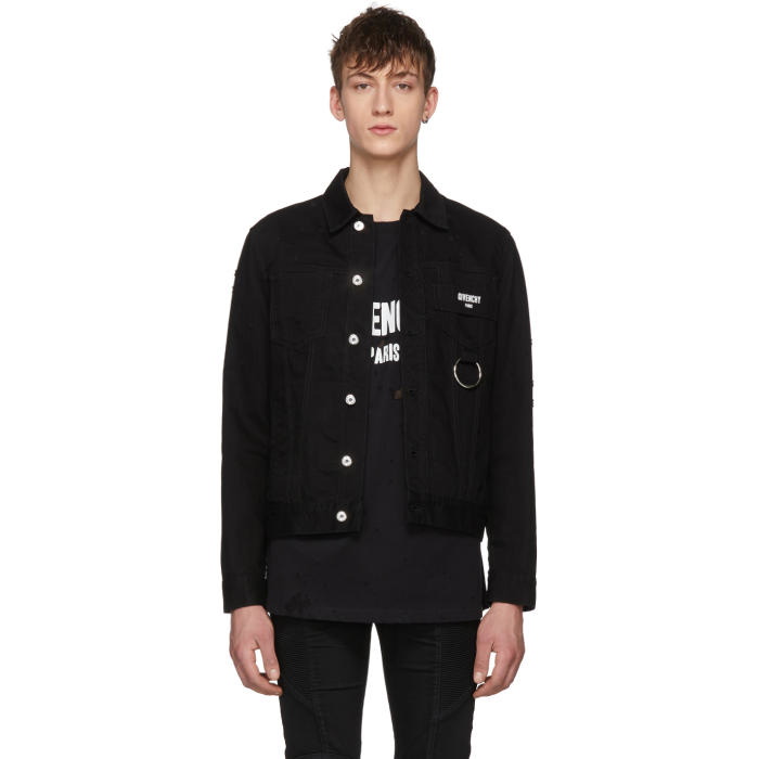 Photo: Givenchy Black Distressed Denim Jacket 