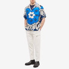 Valentino Men's Flower Bandana Vacation Shirt in St. Bandana Blue Flower