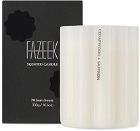Fazeek White 'Cedarwood + Saffron' Candle