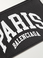 Balenciaga - Logo-Print Full-Grain Leather Cardholder with Lanyard