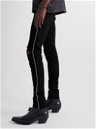 AMIRI - Skinny-Fit Distressed Crystal-Embellished Jeans - Black