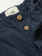 Folk - Assembly Straight-Leg Cotton-Canvas Trousers - Blue