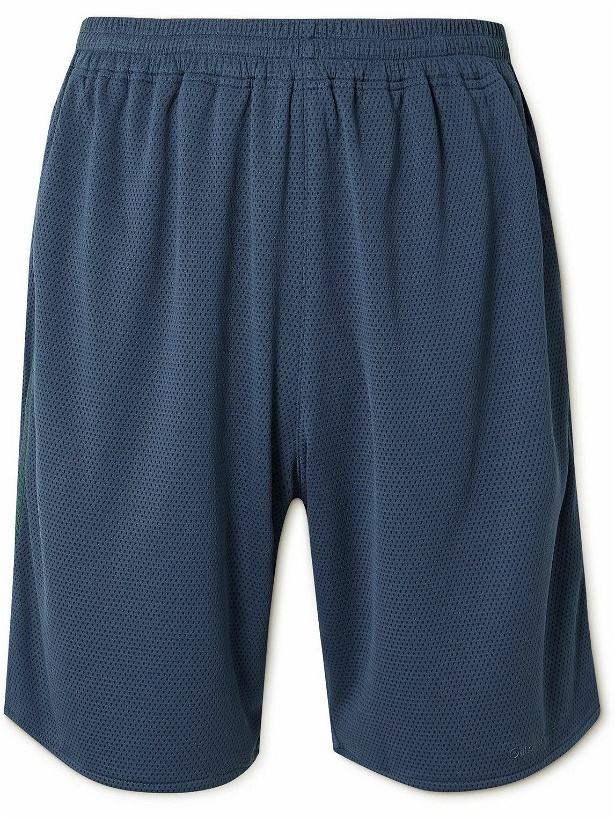 Photo: Outdoor Voices - Dribble Wide-Leg Two-Tone Recycled-Mesh Shorts - Blue