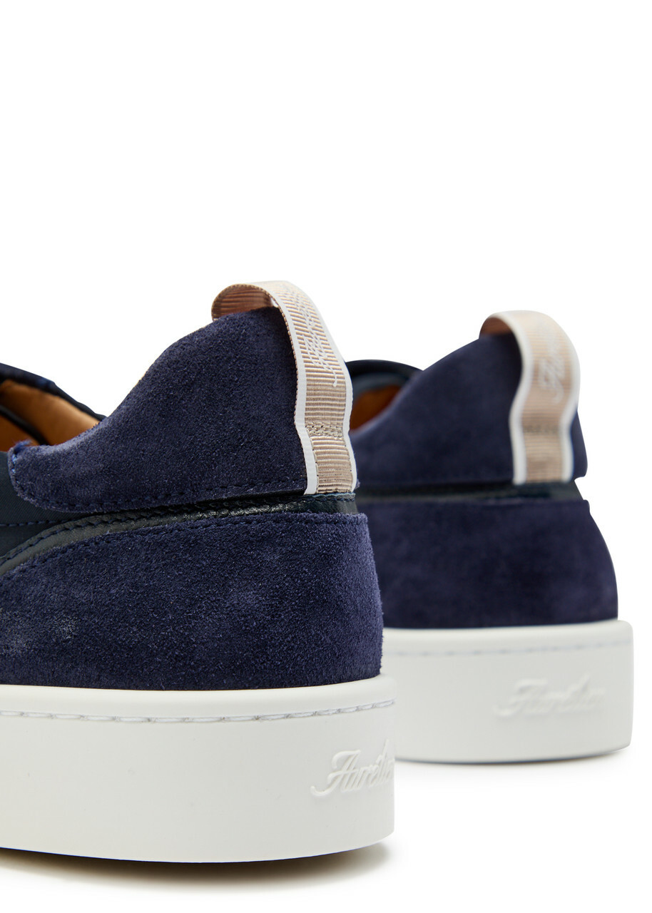 Aurélien Leisure Panelled Suede Sneakers Navy