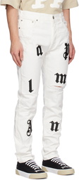 Palm Angels White Distressed Jeans