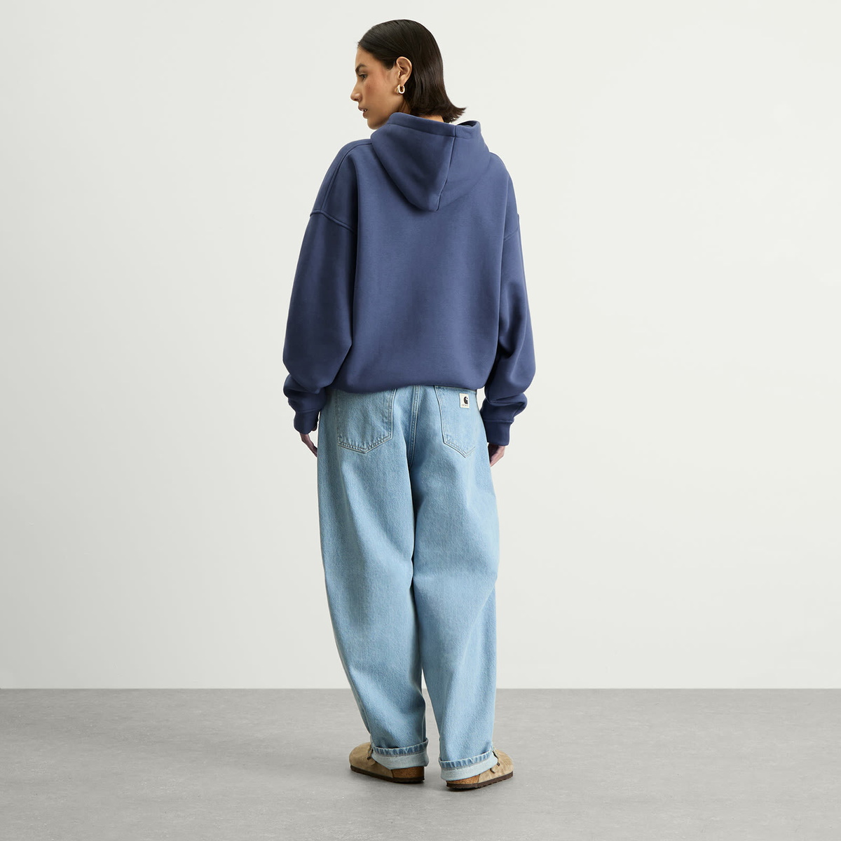 TALA Women's Oversized Active Logo Hooded Sweatshirt in Vintage Blue