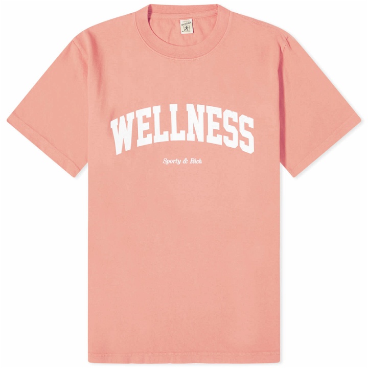 Photo: Sporty & Rich Men's Wellness Ivy T-Shirt in Salmon/White