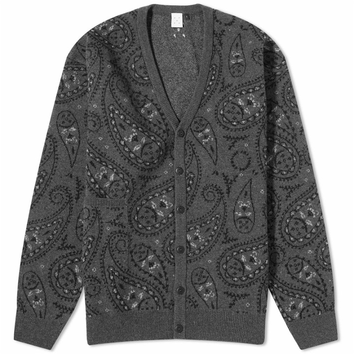 Photo: Pop Trading Company Men's Paisley Cardigan in Anthracite/Black