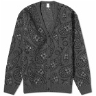 Pop Trading Company Men's Paisley Cardigan in Anthracite/Black