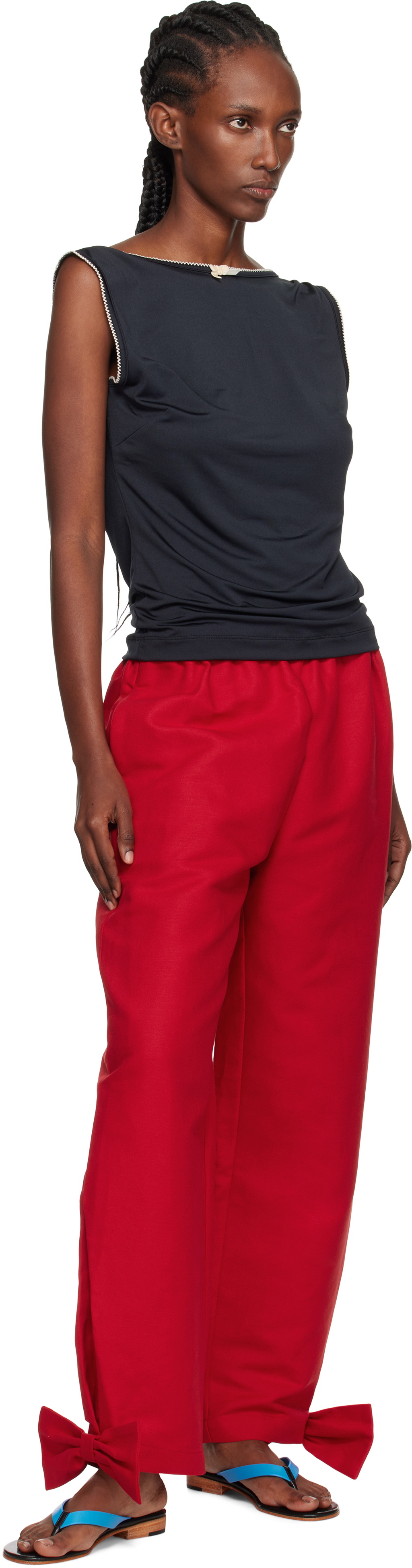 Caro Editions Red Coco With Bows Trousers