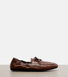 Prada Shuffle leather boat shoes