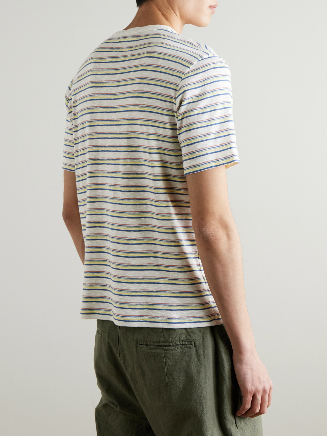 Folk - Striped Organic Cotton-Jersey T-Shirt - Neutrals