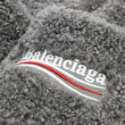 Balenciaga Men's Furry Logo Slide in Grey/White/Red