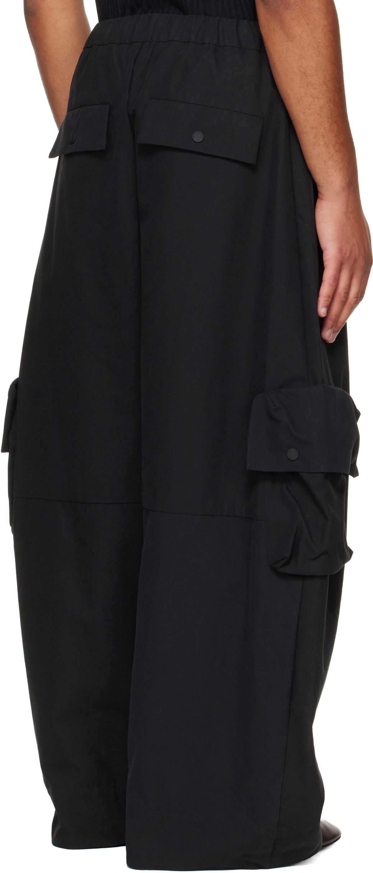 Simone Rocha Black Multi Pocket Puddle Drawstring Cargo Pants