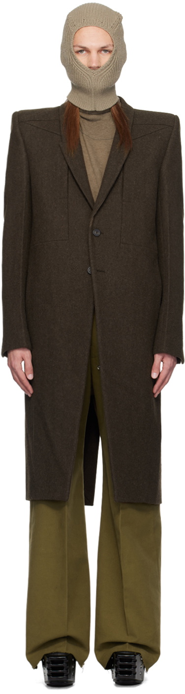 Rick Owens Brown Porterville Fogpocket Neue Coat Rick Owens