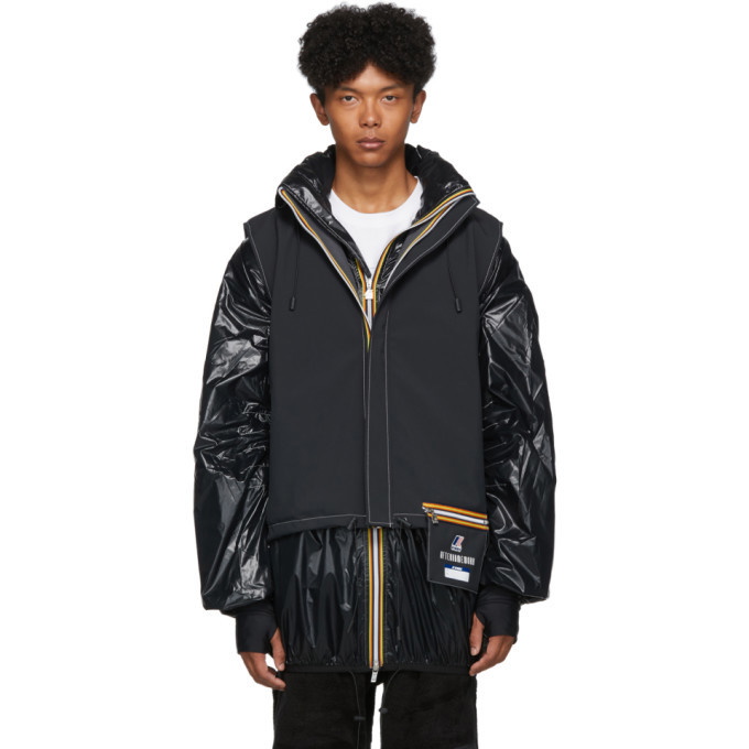 Photo: Afterhomework Black K-Way Edition Polar Yannick Two-Layers Vest and Jacket