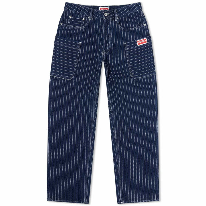 Photo: Kenzo Paris Men's Kenzo Denim Cargo Pant in Medium Stone Blue Denim