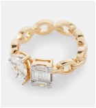 Nadine Aysoy Catena Illusion 18kt gold ring with white diamonds
