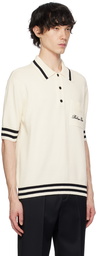 Balmain Off-White Spread Collar Polo