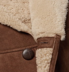 Belstaff - Leather-Trimmed Shearling Coat - Brown