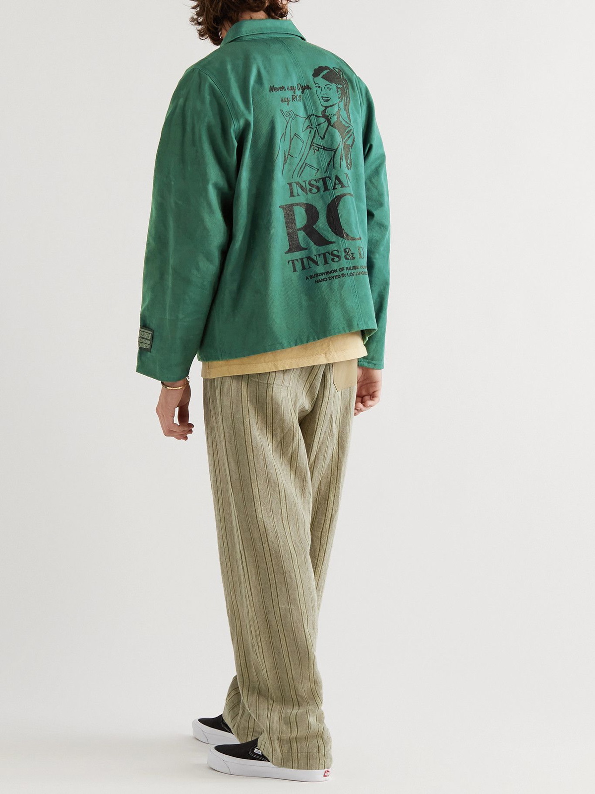 Reese Cooper® - Hand-Dyed Printed Cotton Overshirt - Green Reese Cooper