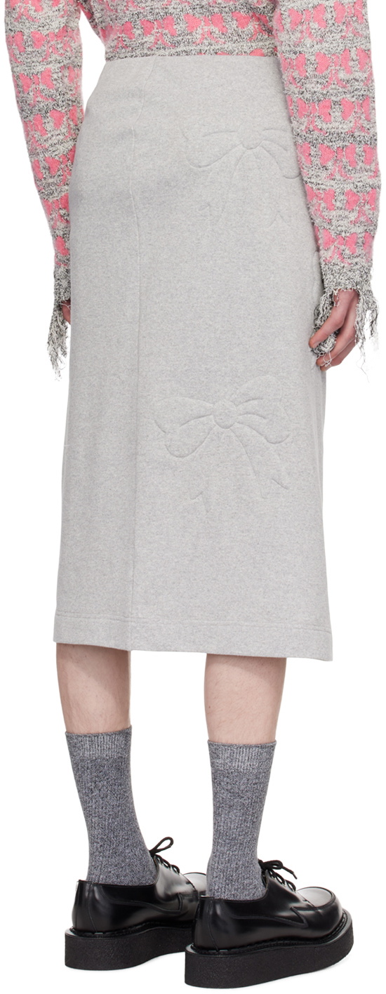 Ashley Williams Gray 3D Bow Midi Skirt