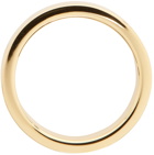 MM6 Maison Margiela Gold Thick Logo Band Ring