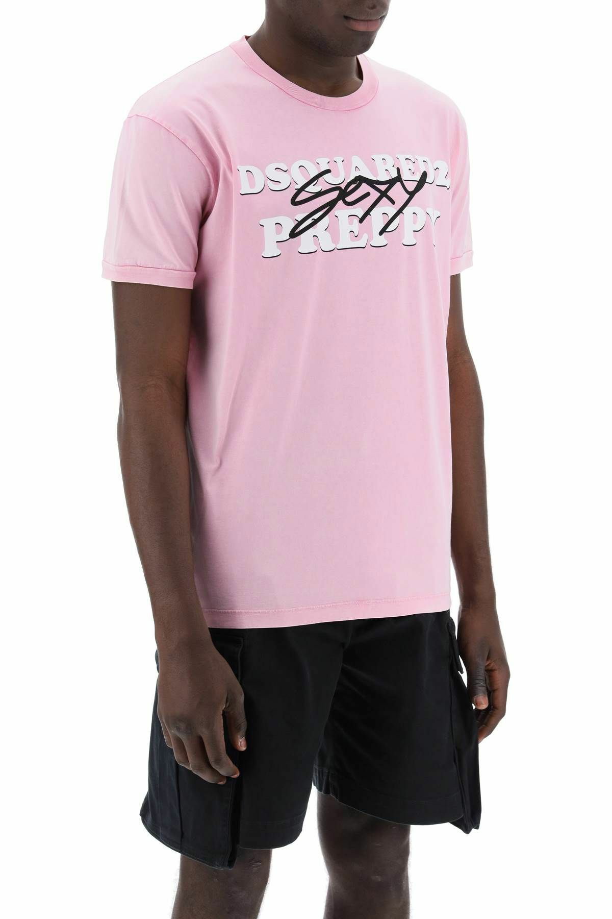 【関税込み】Dsquared2 ピンク Preppy Muscle Fit Tシャツ DSQUARED2 