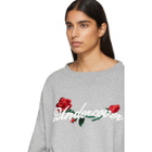 Undercover Grey Oversized Cropped Logo Sweatshirt