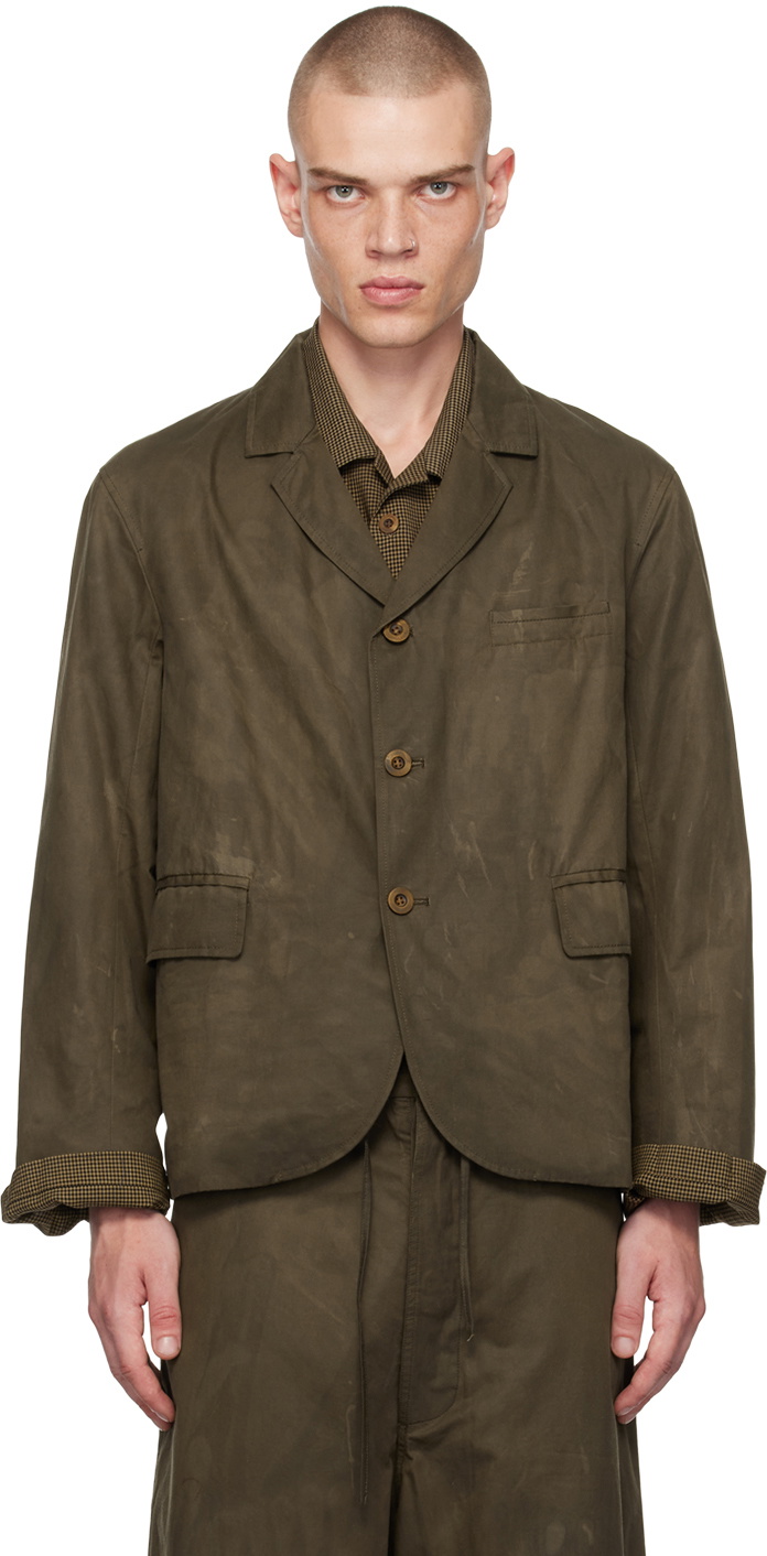 Aviva Jifei Xue Khaki Relaxed Blazer