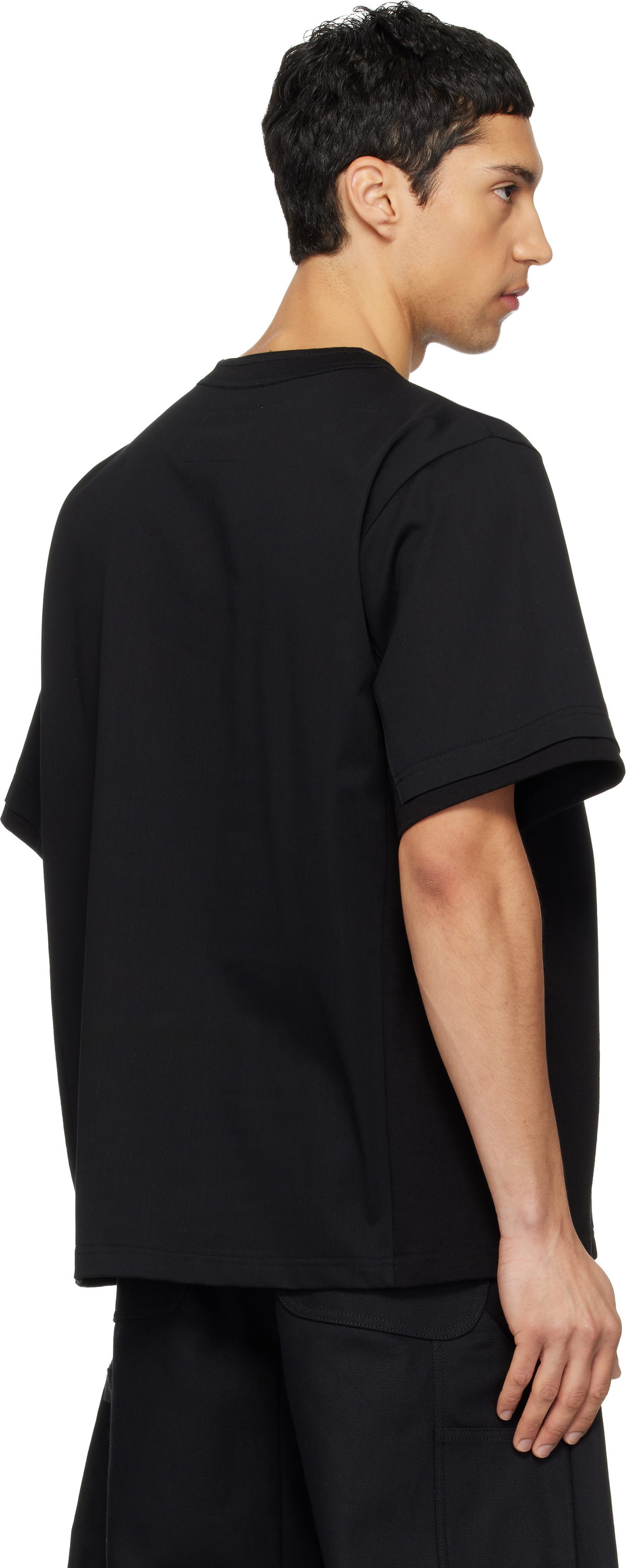 sacai Black Cotton Jersey T-shirt