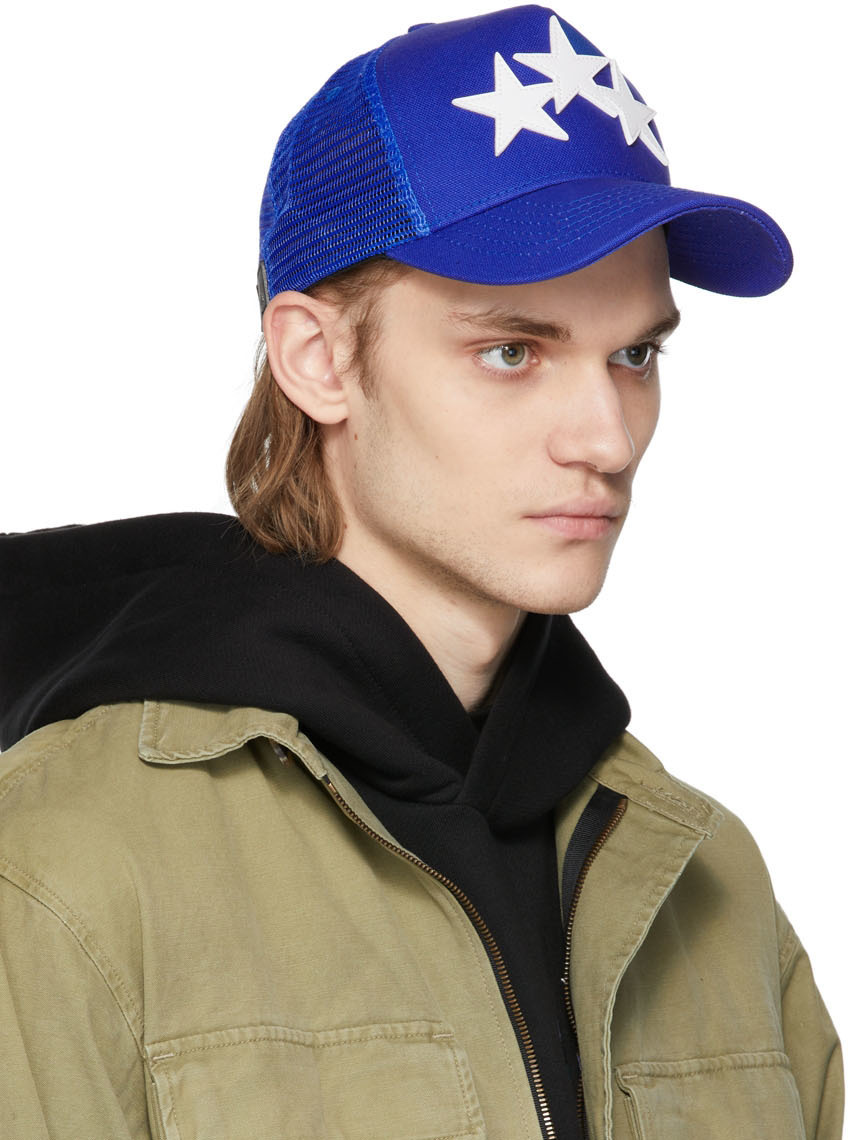 AMIRI Blue 3 Star Trucker Cap Amiri