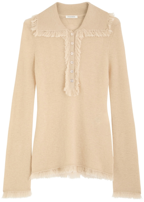 Photo: BY Malene Birger Dreele Fringed Wool-blend Jumper Beige