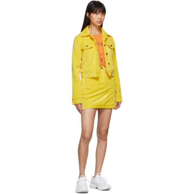 Anton Belinskiy Yellow Velvet Miniskirt