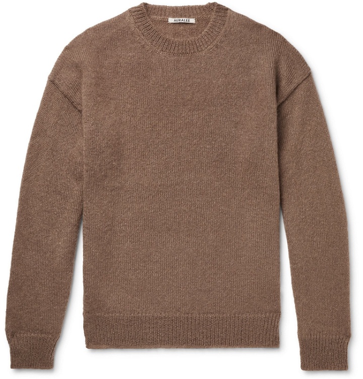 Photo: Auralee - Brushed Mohair and Wool-Blend Sweater - Brown